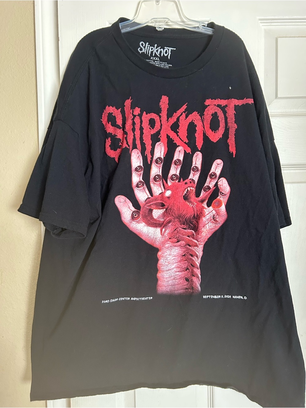 Men’s Black Graphic Band T-Shirt with Red Print